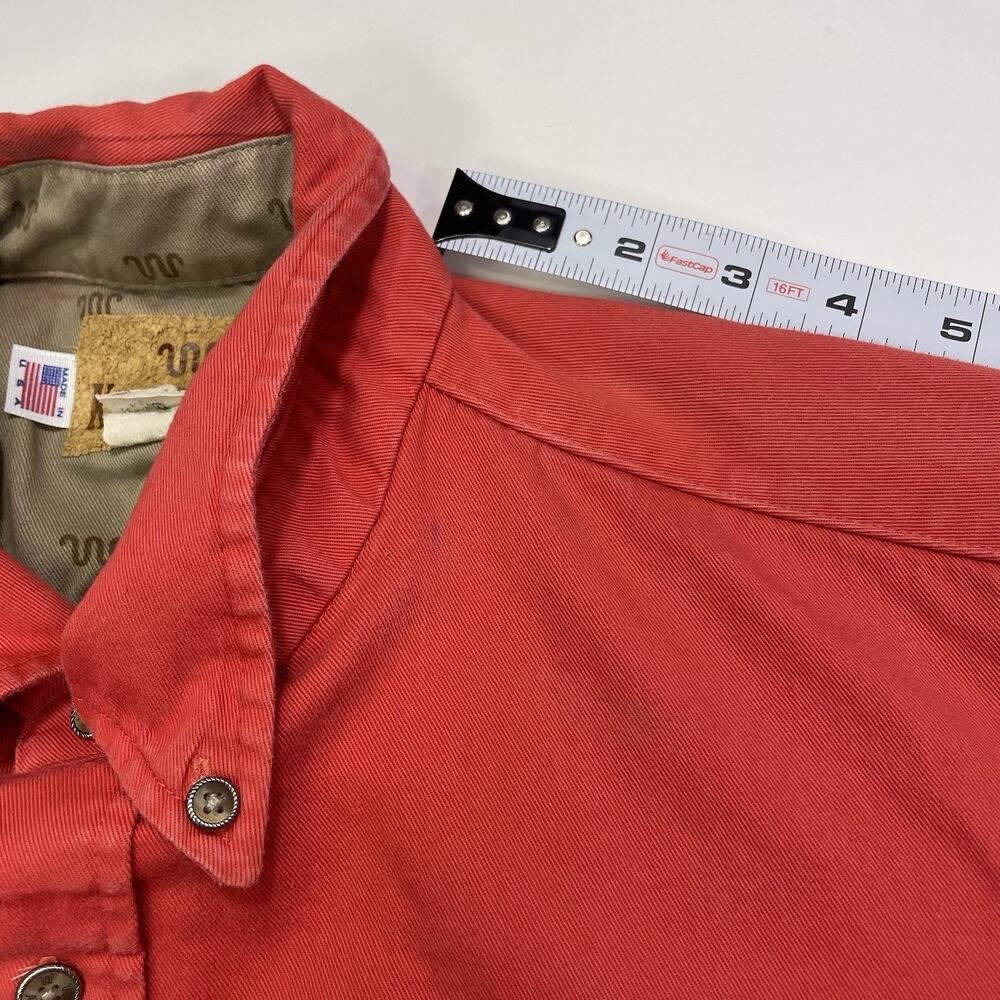 King Ranch Button Down Shirt Men’s XL Flip Cuff Salmon Made In USA Cowboy Rodeo - Picture 10 of 10